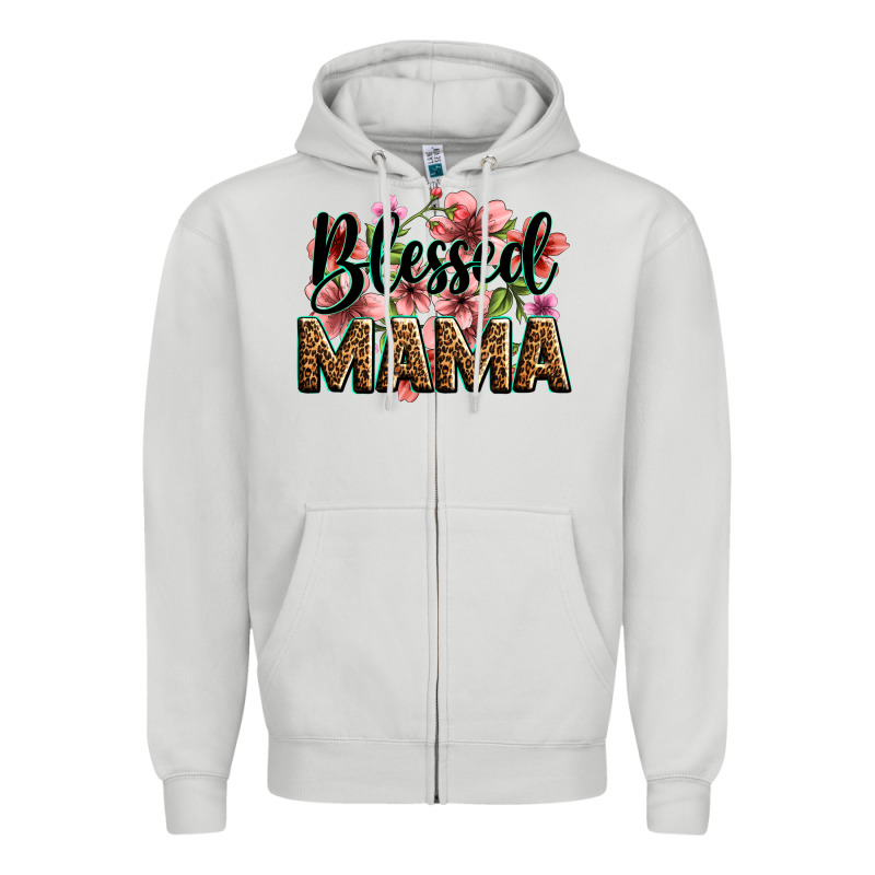 Flowers Blessed Mama Zipper Hoodie by Zillion Design Studio | Teevron