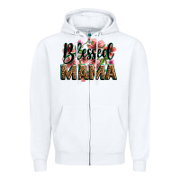 White flowers blessed mama Zipper Hoodie - Zillion Design Studio