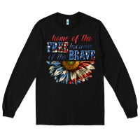 Black home of the free because of the brave sunflower bi Long Sleeve Tee - texasbilliewilder