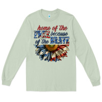 Matcha home of the free because of the brave sunflower bi Long Sleeve Tee - texasbilliewilder
