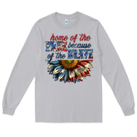 Moon Dust home of the free because of the brave sunflower bi Long Sleeve Tee - texasbilliewilder