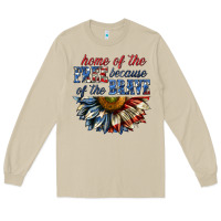Home Of The Free Because Of The Brave Sunflower Bi Long Sleeve Tee | Teevron