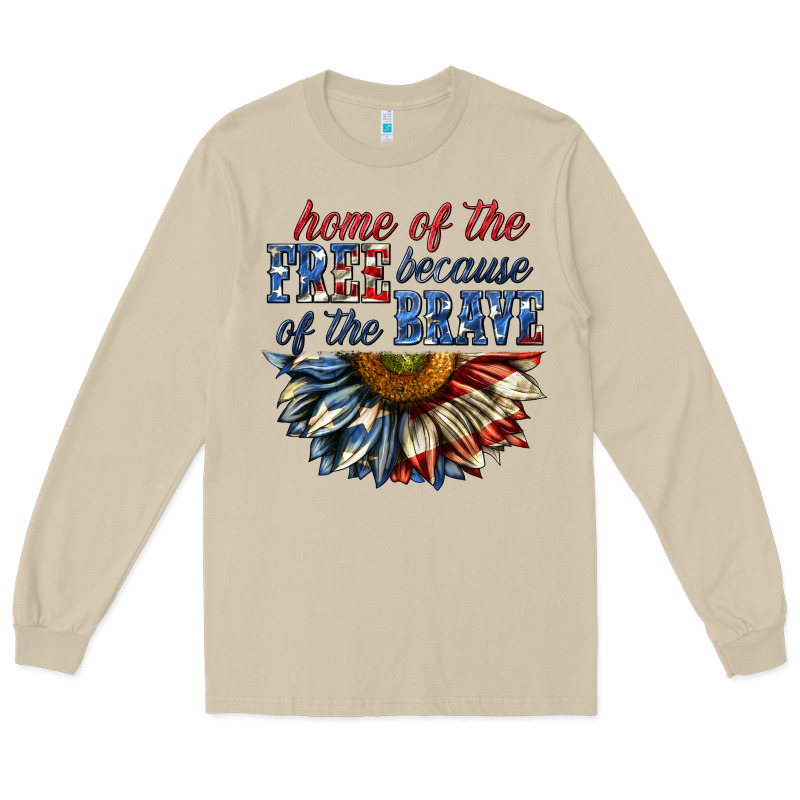 Home Of The Free Because Of The Brave Sunflower Bi Long Sleeve Tee by texasbilliewilder | Teevron