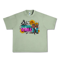 Oil Green cowgirl mama with boots and sunflowers and cowhide Urban Heavy Tee - Artiststas