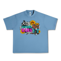 Pebble Blue cowgirl mama with boots and sunflowers and cowhide Urban Heavy Tee - Artiststas
