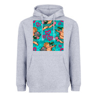 Heather Grey valentines day cupid and neon heart seamless pattern Heavyweight Hoodie - BundleAndBundleShop