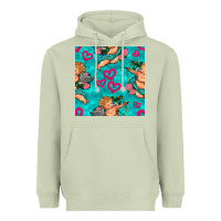 Matcha valentines day cupid and neon heart seamless pattern Heavyweight Hoodie - BundleAndBundleShop