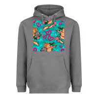 Storm valentines day cupid and neon heart seamless pattern Heavyweight Hoodie - BundleAndBundleShop