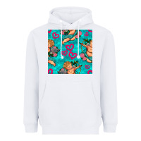 White valentines day cupid and neon heart seamless pattern Heavyweight Hoodie - BundleAndBundleShop