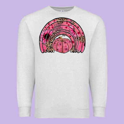 Pumpkin Ribbon Rainbow Premium Sweatshirt Designed By Jahusdesignshop