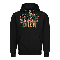Black flowers blessed gigi Zipper Hoodie - Zillion Design Studio