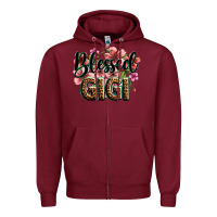 Burgundy flowers blessed gigi Zipper Hoodie - Zillion Design Studio