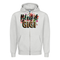 Dove Grey flowers blessed gigi Zipper Hoodie - Zillion Design Studio