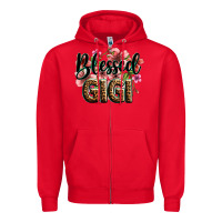 Red flowers blessed gigi Zipper Hoodie - Zillion Design Studio