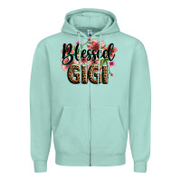 Seafoam flowers blessed gigi Zipper Hoodie - Zillion Design Studio