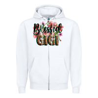 White flowers blessed gigi Zipper Hoodie - Zillion Design Studio