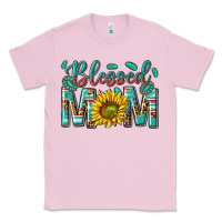 Bubblegum Pink western blessed mom with sunflower Classic Tee - texasbilliewilder