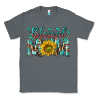 Charcoal Heather western blessed mom with sunflower Classic Tee - texasbilliewilder