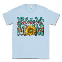 Dusty Blue western blessed mom with sunflower Classic Tee - texasbilliewilder