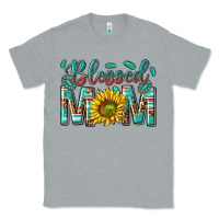 Heather Grey western blessed mom with sunflower Classic Tee - texasbilliewilder