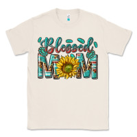 Natural western blessed mom with sunflower Classic Tee - texasbilliewilder