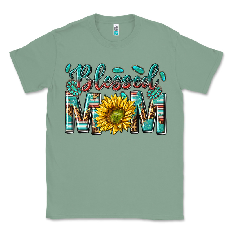 Western Blessed Mom With Sunflower Classic Tee by texasbilliewilder | Teevron