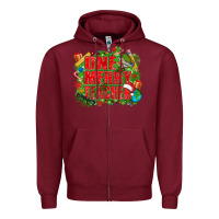 Burgundy one merry teacher Zipper Hoodie - texasbilliewilder