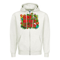 Oatmeal Heather one merry teacher Zipper Hoodie - texasbilliewilder