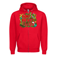Red one merry teacher Zipper Hoodie - texasbilliewilder