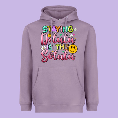 Staying Delulu Is The Solulu Heavyweight Hoodie Designed By Artiststas