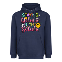 Navy staying delulu is the solulu Heavyweight Hoodie - Artiststas
