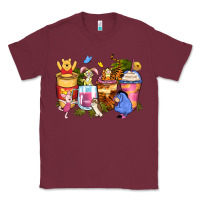 Burgundy cartoon characters coffee cups Classic Tee - Zillion Design Studio
