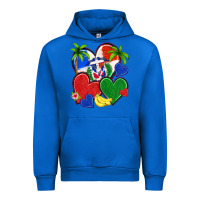 Cobalt dominican repuclic hearts Urban Hoodie - NancyCooperArtShop