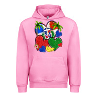 Fuchsia Pink dominican repuclic hearts Urban Hoodie - NancyCooperArtShop