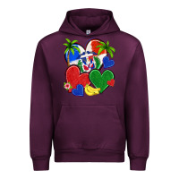 Mauve Wine dominican repuclic hearts Urban Hoodie - NancyCooperArtShop
