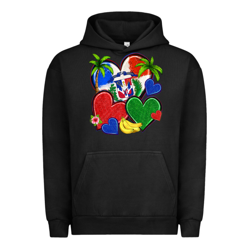 Dominican Repuclic Hearts Urban Hoodie by NancyCooperArtShop | Teevron