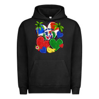 Pigment Black dominican repuclic hearts Urban Hoodie - NancyCooperArtShop