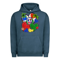 Pigment Midnight Navy dominican repuclic hearts Urban Hoodie - NancyCooperArtShop