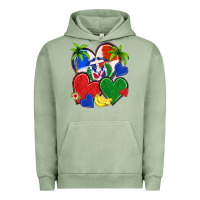 Pigment Oil Green dominican repuclic hearts Urban Hoodie - NancyCooperArtShop