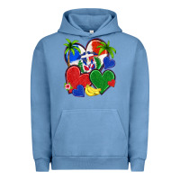 Pigment Pebble Blue dominican repuclic hearts Urban Hoodie - NancyCooperArtShop