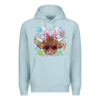 Blue Mist easter cow Premium Hoodie - MaliasSmallBusiness