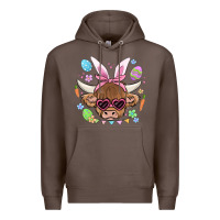 Coffee easter cow Premium Hoodie - MaliasSmallBusiness
