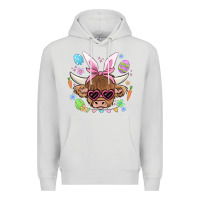 Dove Grey easter cow Premium Hoodie - MaliasSmallBusiness