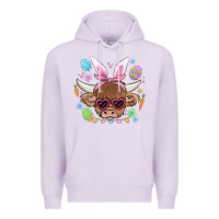 Lilac easter cow Premium Hoodie - MaliasSmallBusiness