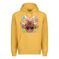 Mustard easter cow Premium Hoodie - MaliasSmallBusiness