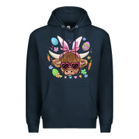 Navy easter cow Premium Hoodie - MaliasSmallBusiness