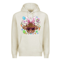Oatmeal Heather easter cow Premium Hoodie - MaliasSmallBusiness