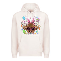 Pale Pink easter cow Premium Hoodie - MaliasSmallBusiness
