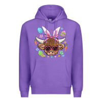 Purple easter cow Premium Hoodie - MaliasSmallBusiness