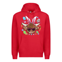 Red easter cow Premium Hoodie - MaliasSmallBusiness